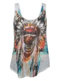 Balmain Pre-Owned 2024 printed scoop-neck tank top - Grey