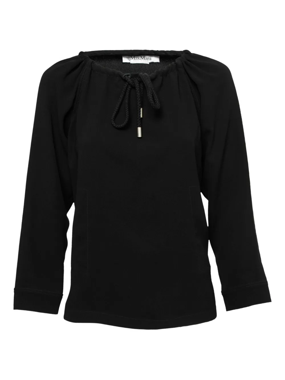 Max Mara ドローストリング Tシャツ - ブラック Max Mara ドローストリング Tシャツ - ブラック