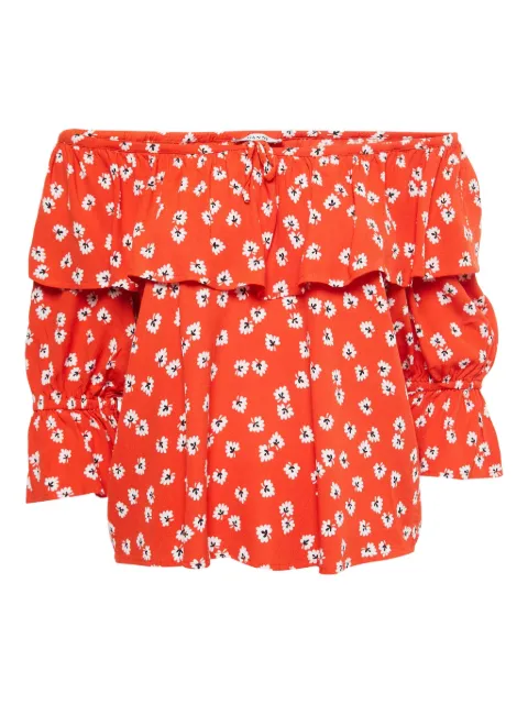 GANNI floral-print ruffle top