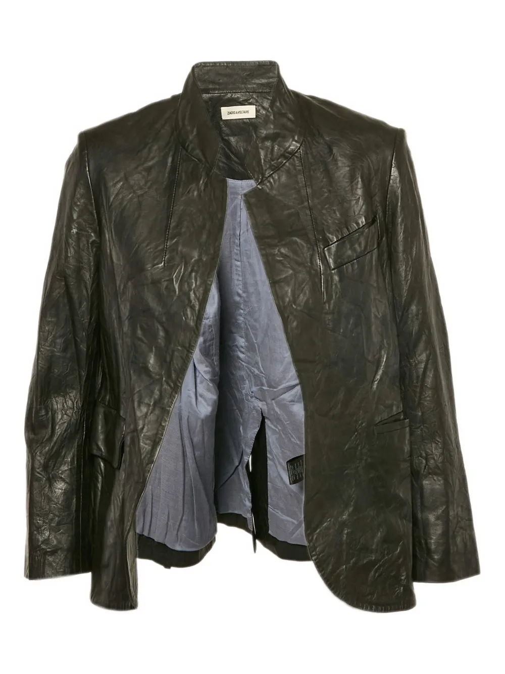 Pre-owned Zadig & Voltaire Crinkled-leather Jacket In Black