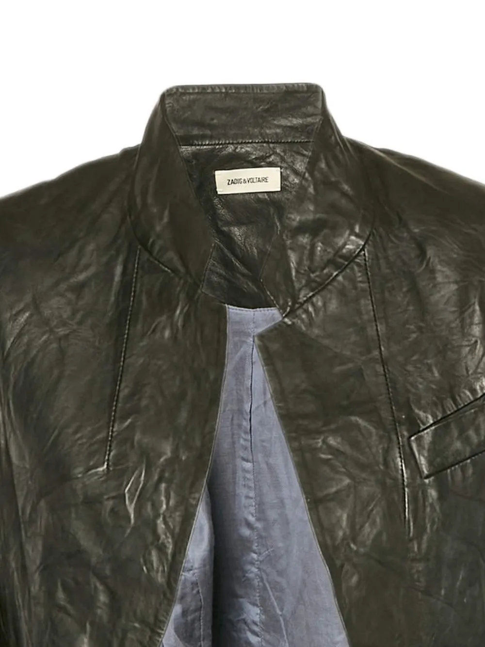 Pre-owned Zadig & Voltaire Crinkled-leather Jacket In Black