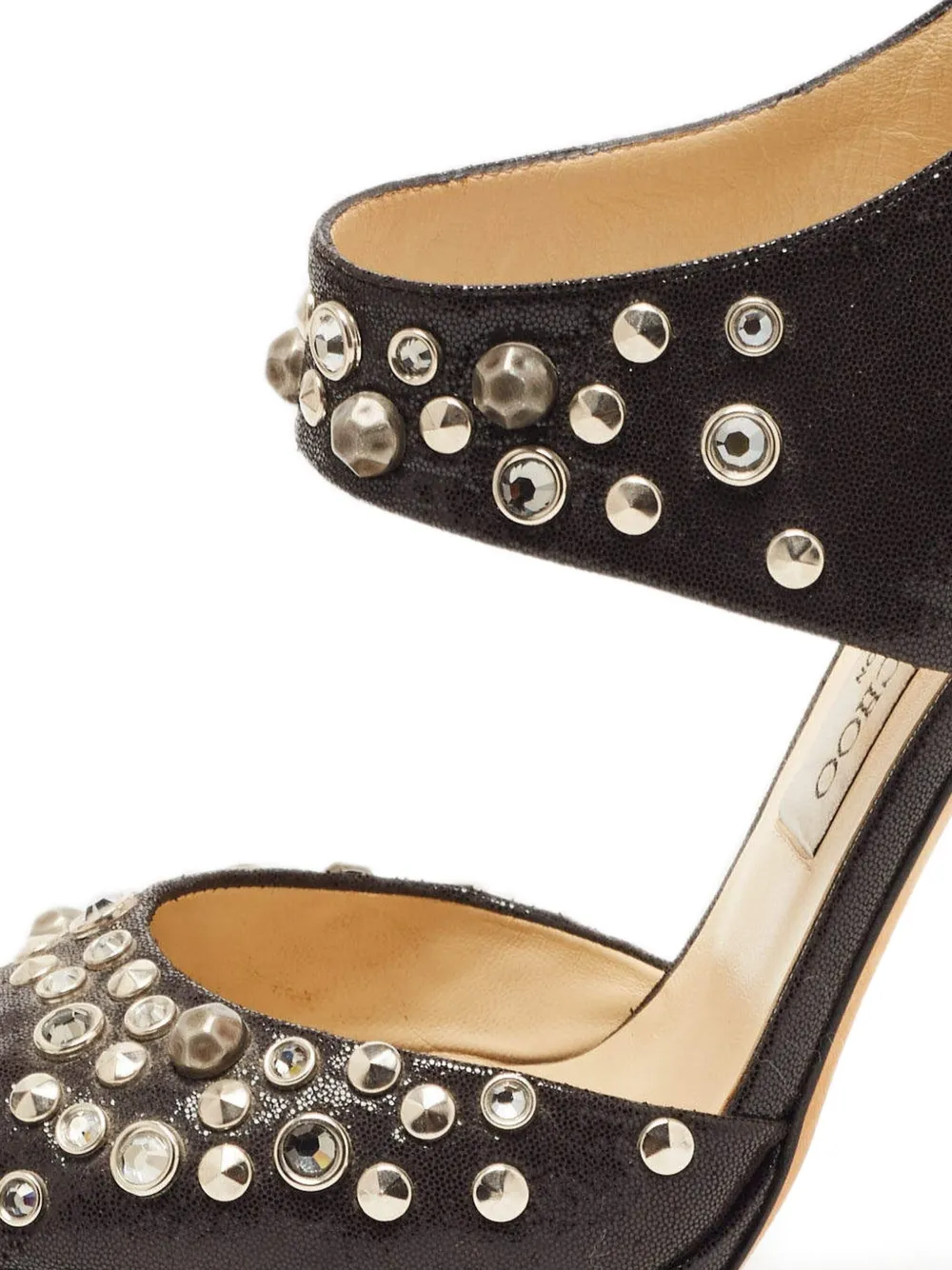 Jimmy Choo Pre-Owned 125 mm sandalen verfraaid met studs en hak - Zwart