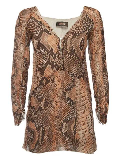 Roberto Cavalli Vintage Abito corto con stampa serpente