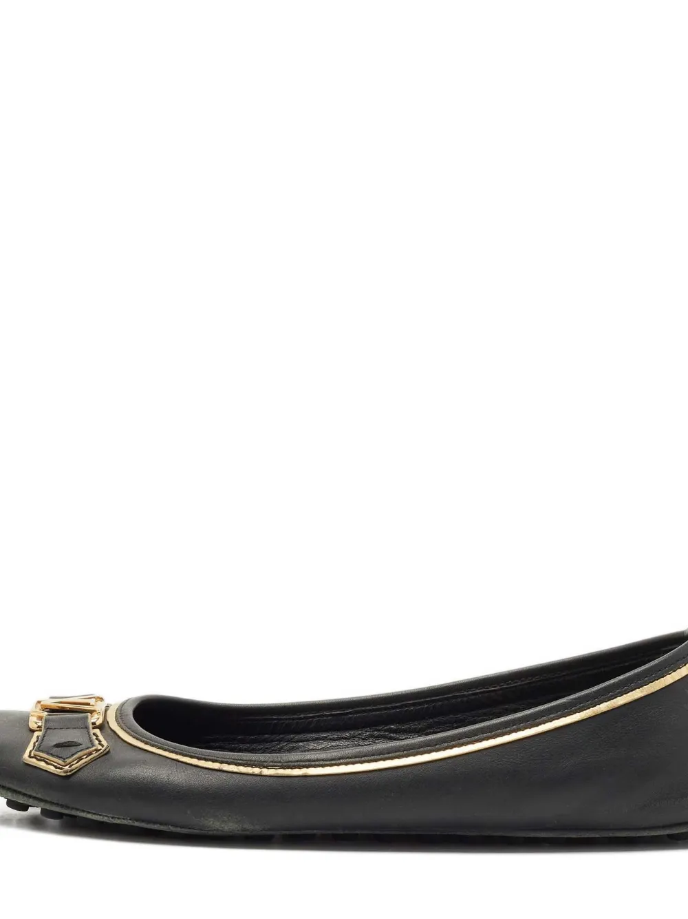 Louis Vuitton Pre-Owned Oxford leren ballerina's met gespdetail - Zwart
