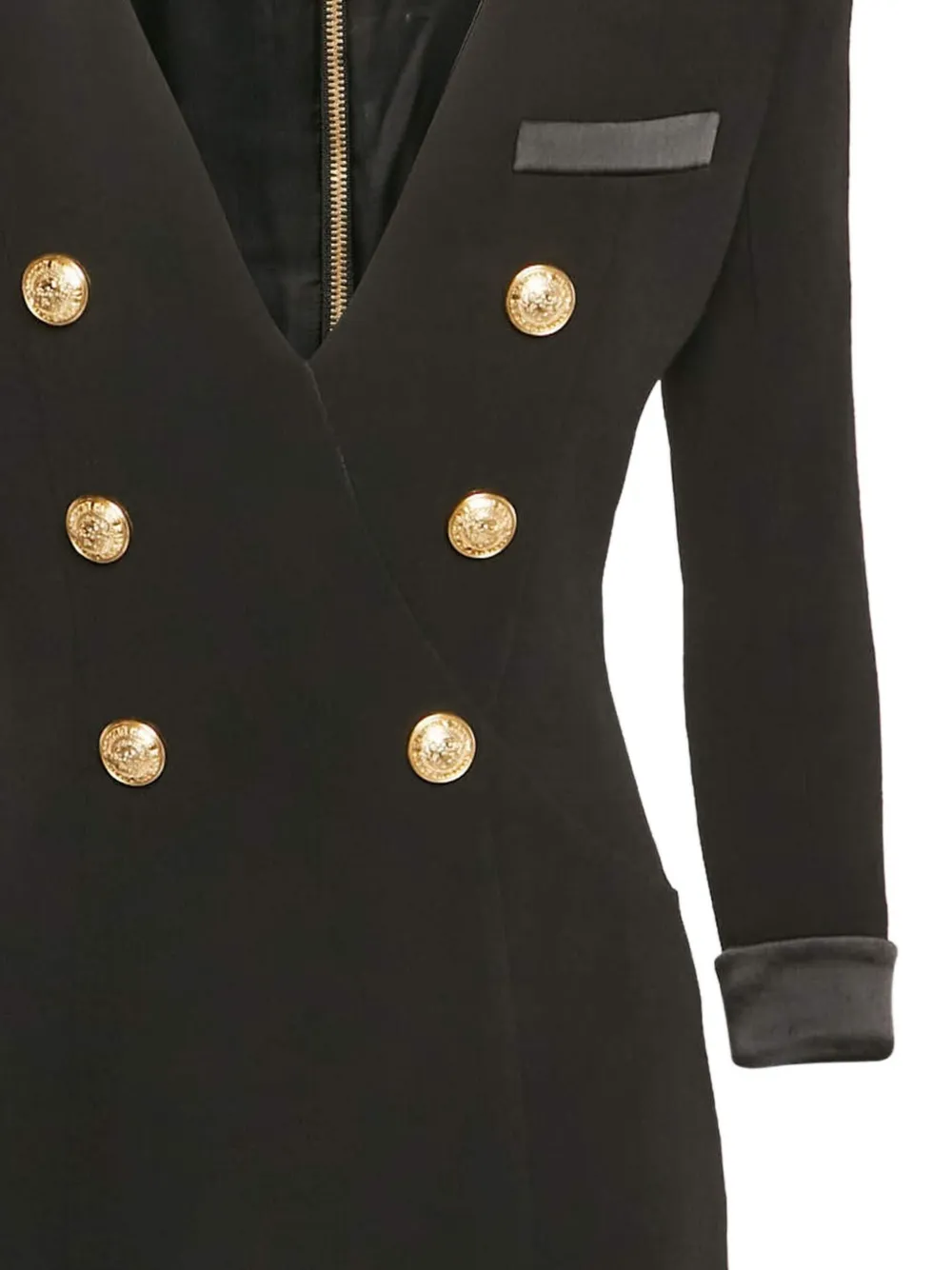 Pre-owned Balmain Crepe-texture Mini Dress In Black