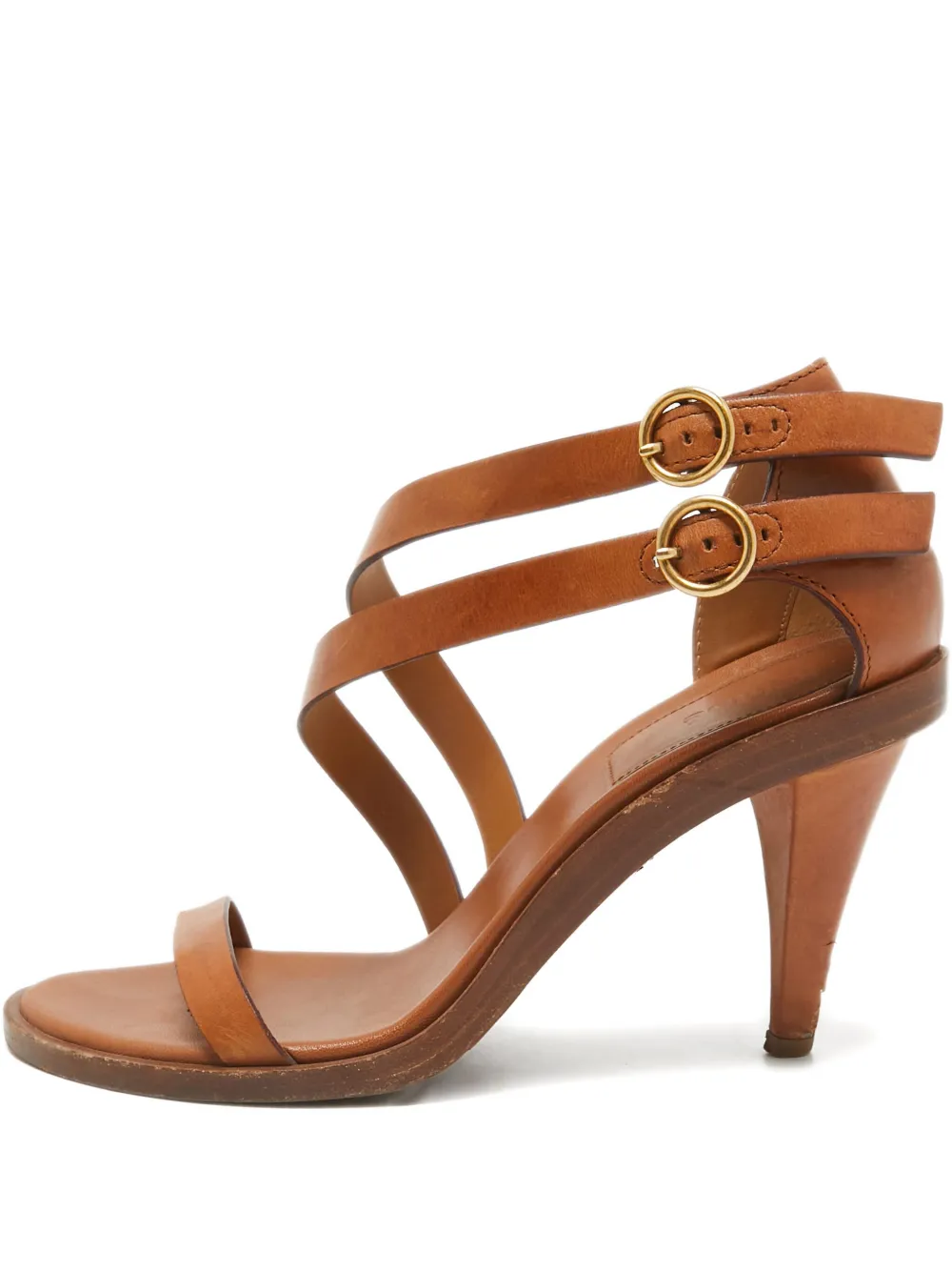 Chloé Pre-Owned Sandali in pelle con fibbia - Marrone