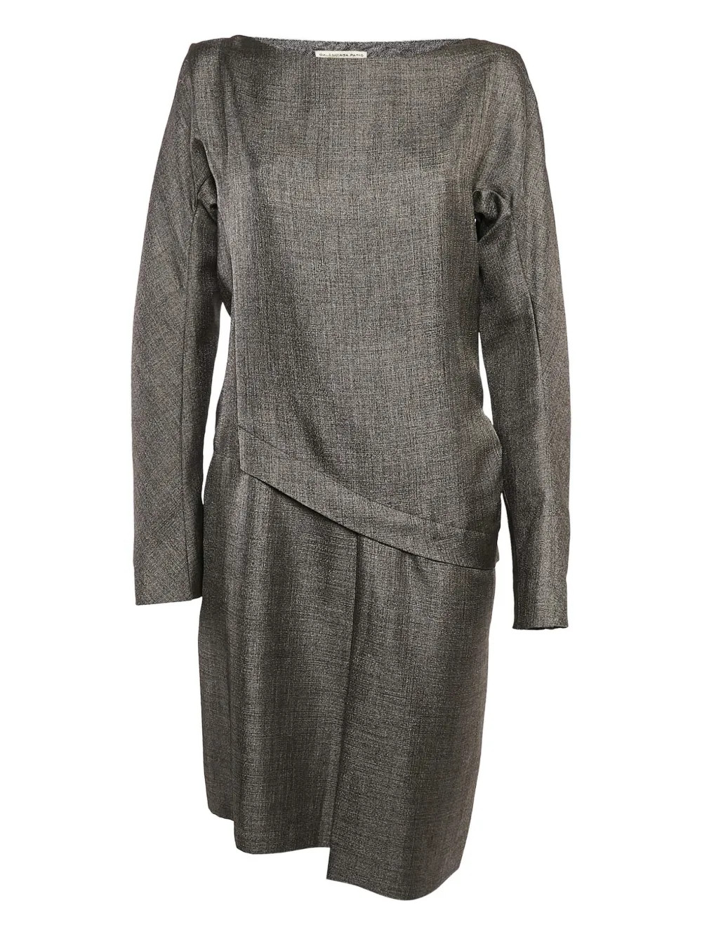 Balenciaga Pre-Owned asymmetrical-hem wool-blend midi dress | Grey | Image 1