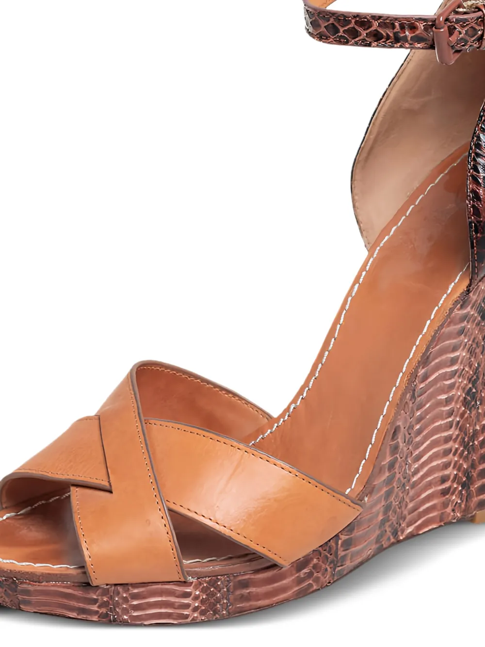 Tory Burch Pre-owned 130 mm leren sandalen met sleehak - Bruin