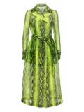 Off-White Pre-Owned snake-print trench coat - Green