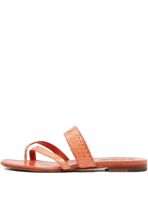 Manolo Blahnik Susa python flat sandals