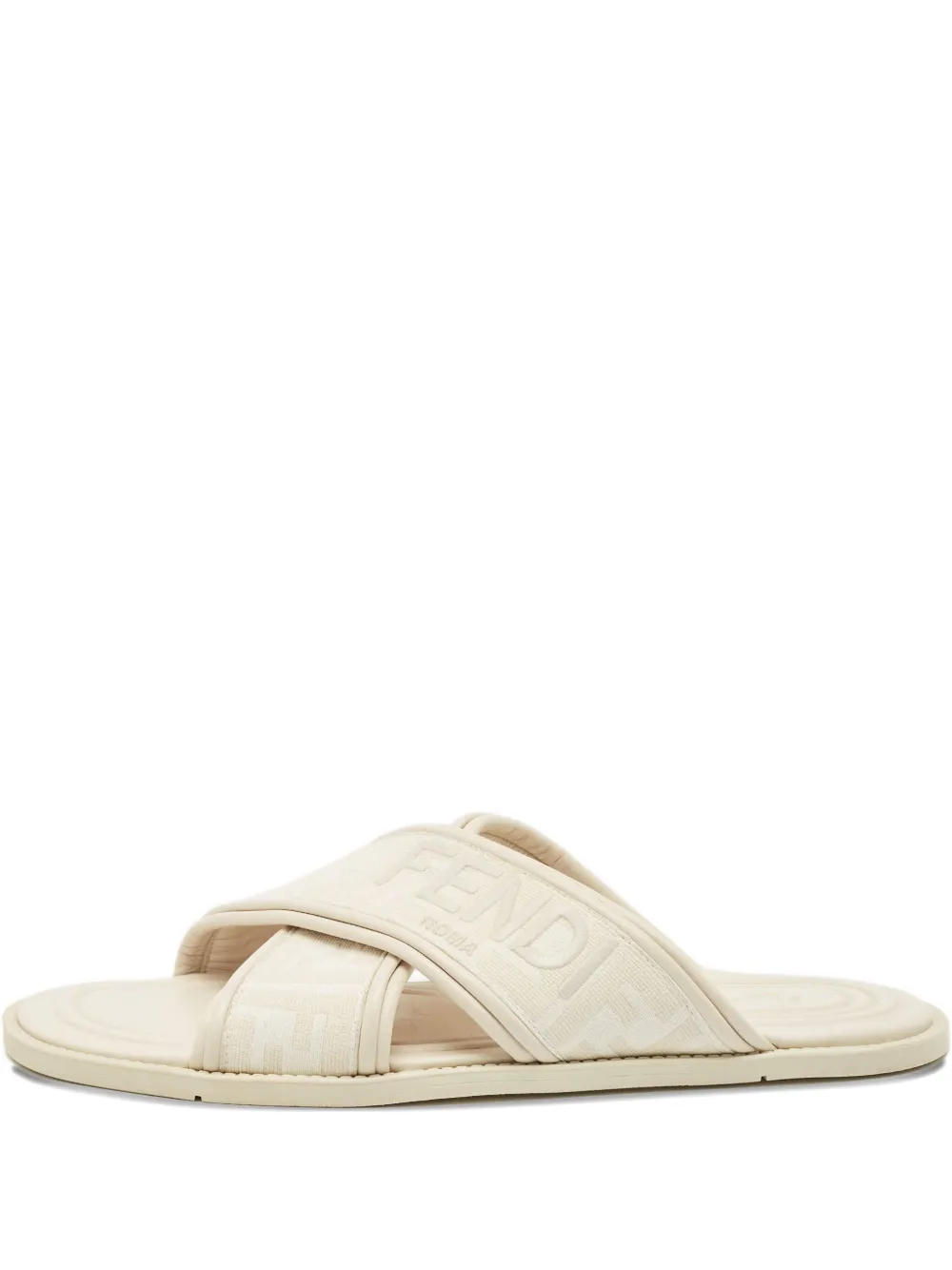Fendi Pre-Owned criss-cross logo slides | White | Image 1
