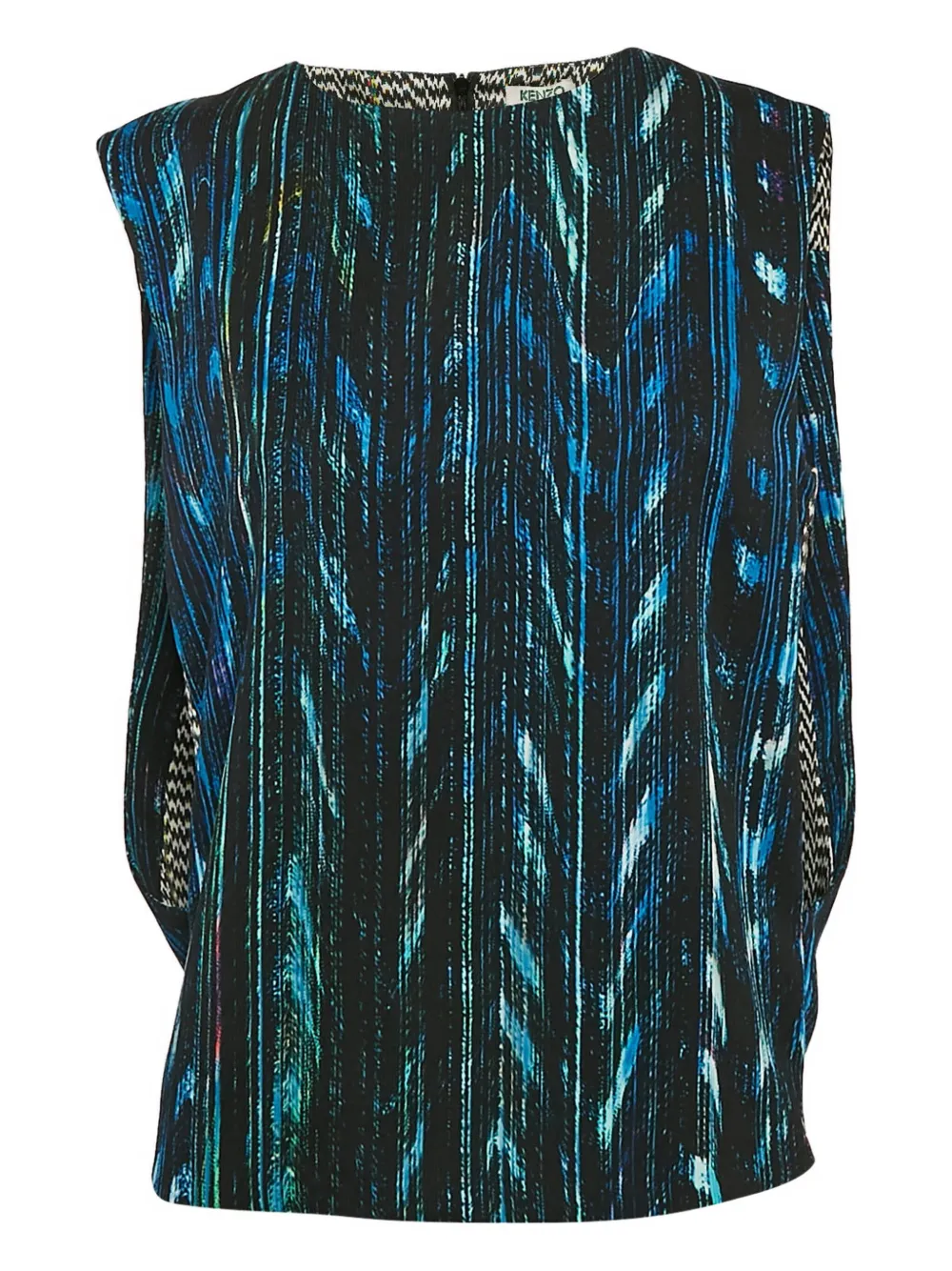 Pre-owned Kenzo Patterned Sleeveless Vest In Black
