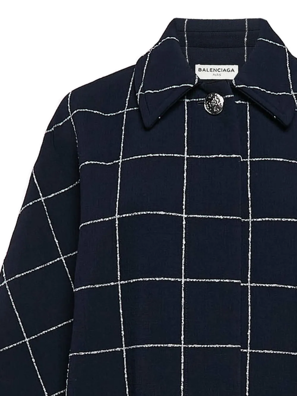 Balenciaga Pre-Owned Jas met patroon van wolblend - Blauw
