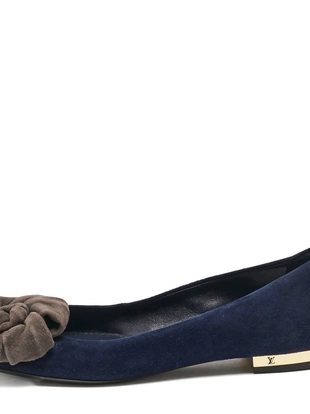 Louis Vuitton Pre-Owned Suède ballerina's met strikdetail - Blauw