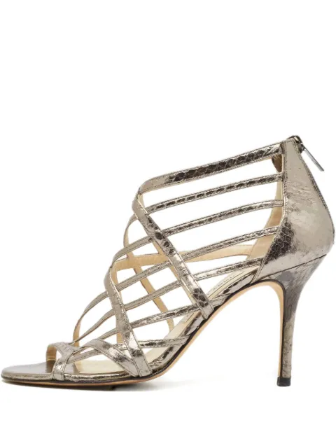 Jimmy Choo Pre-Owned 95mm snakeskin leather cage sandals