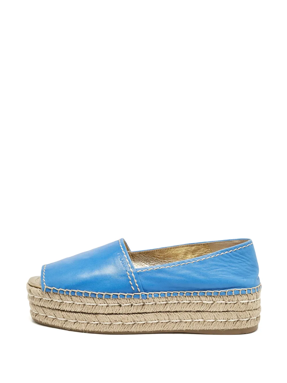 Prada Pre-Owned Espadrillas in pelle con plateau - Blu