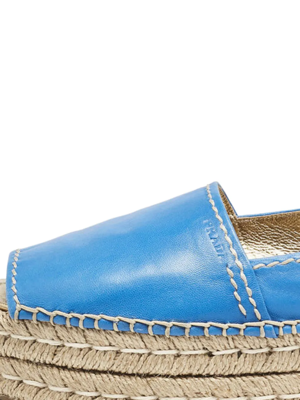 Prada Pre-Owned Leren espadrilles met plateauzool - Blauw