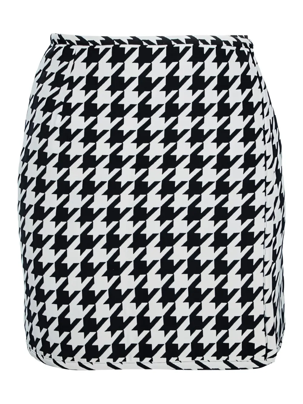 Pre-owned Off-white Houndstooth Wrap Skirt In Black