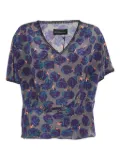 Zadig&Voltaire floral-print V-neck blouse - Grey