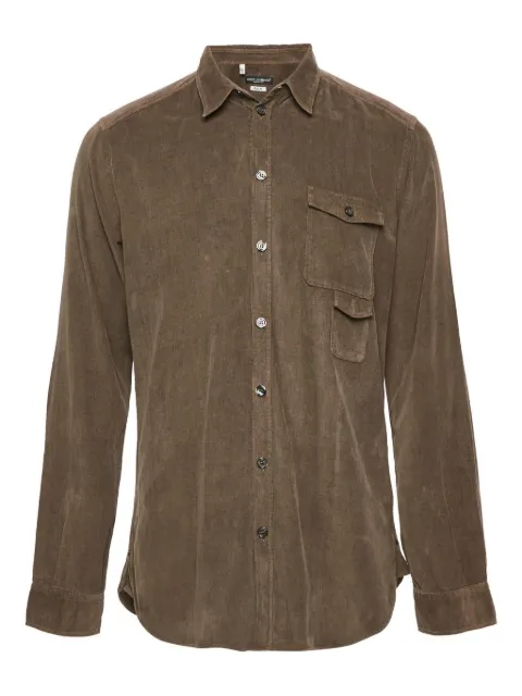 Dolce & Gabbana Pre-Owned pocket-detail corduroy shirt