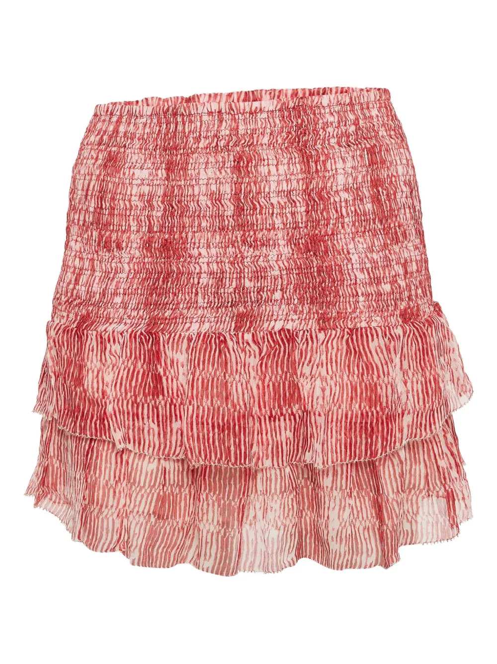 Isabel Marant Vintage Zelia smocked silk mini skirt | Red | Image 1