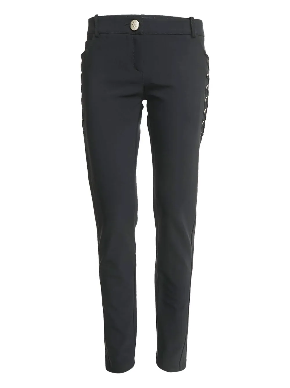 Pre-owned Elisabetta Franchi Lace-up Trousers In Black