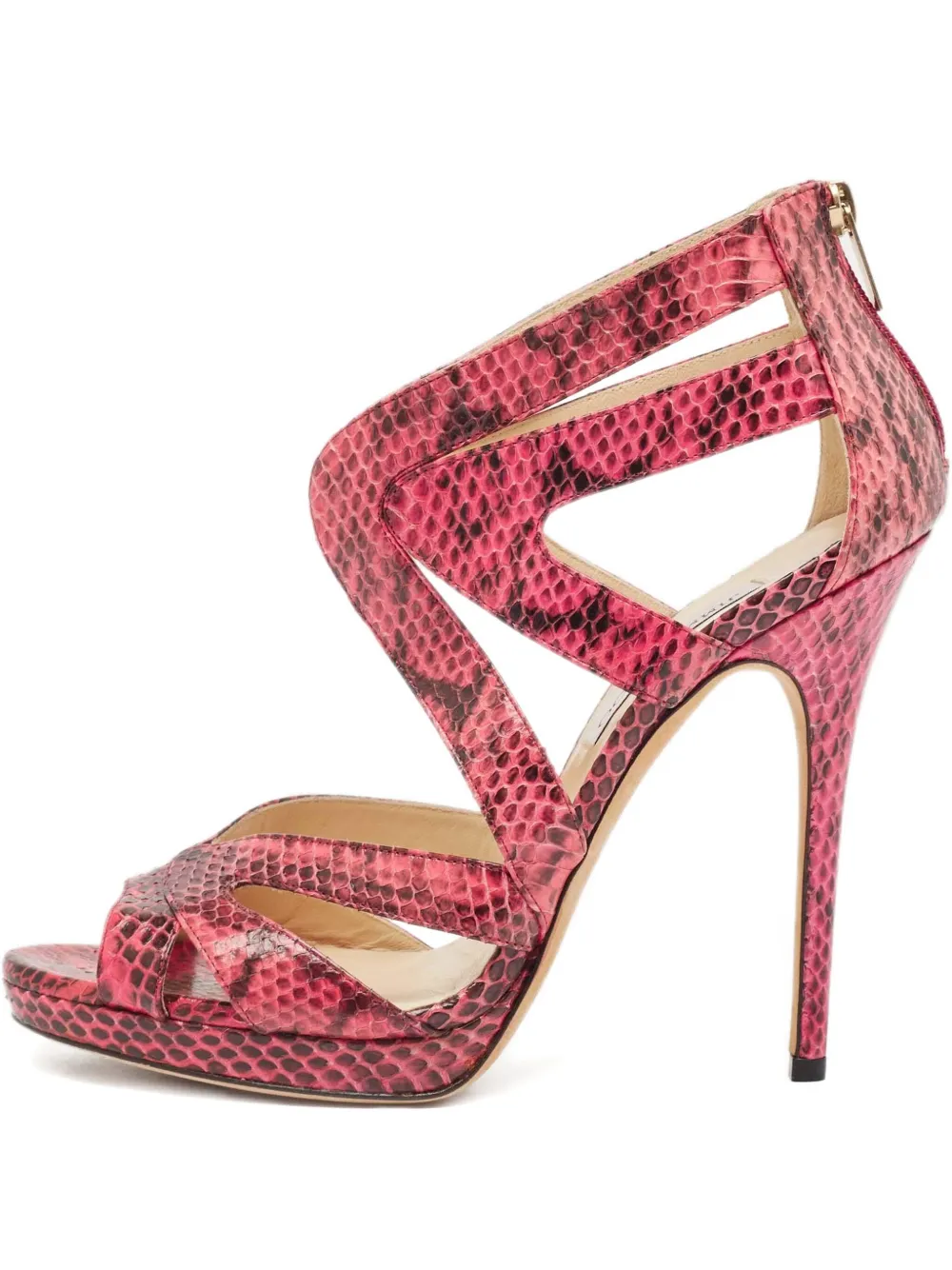 Jimmy Choo Pre-Owned 135mm platform python-leather sandals | Pink | Image 1