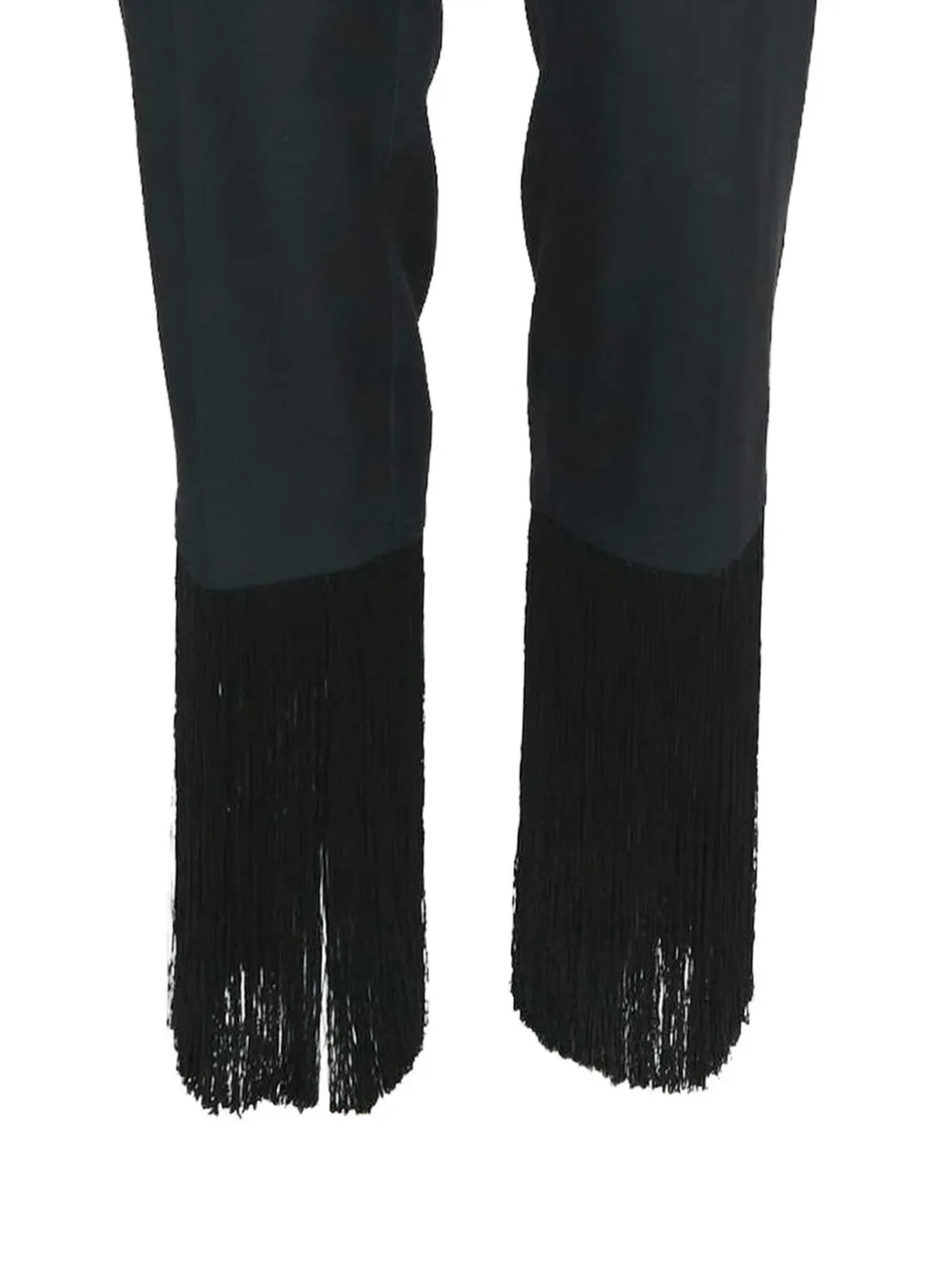 Burberry Pre-Owned Straight broek met franje - Zwart