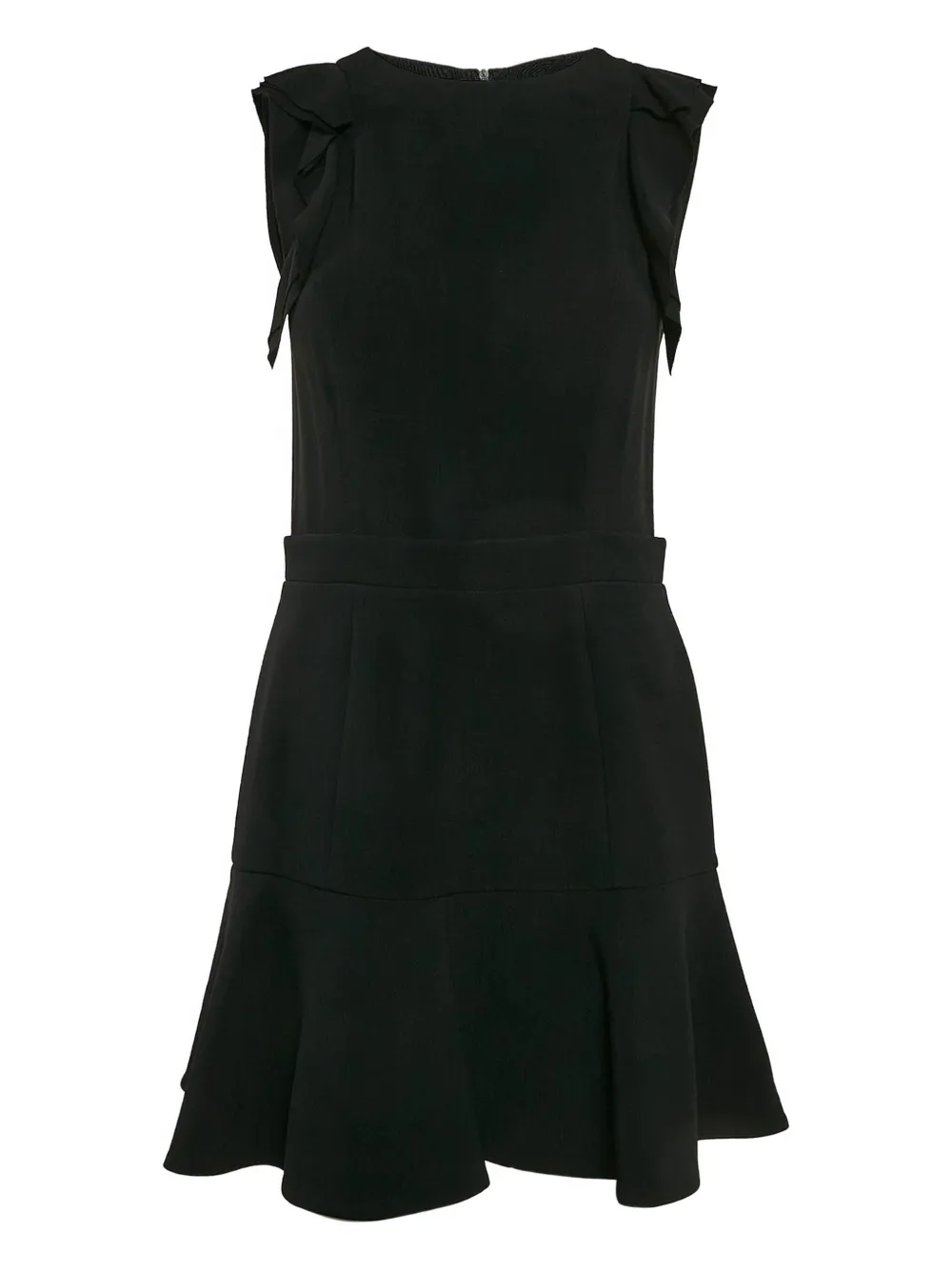 Pre-owned Miu Miu Ruffle-details Mini Dress In Black