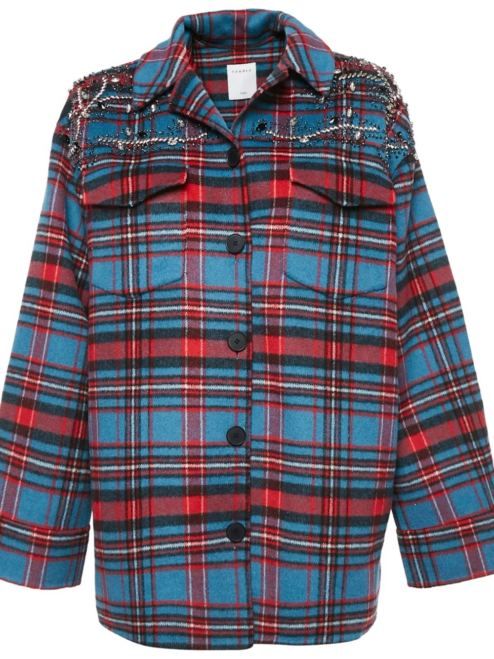 Pre-owned Sandro Check-print Shirt In Blue