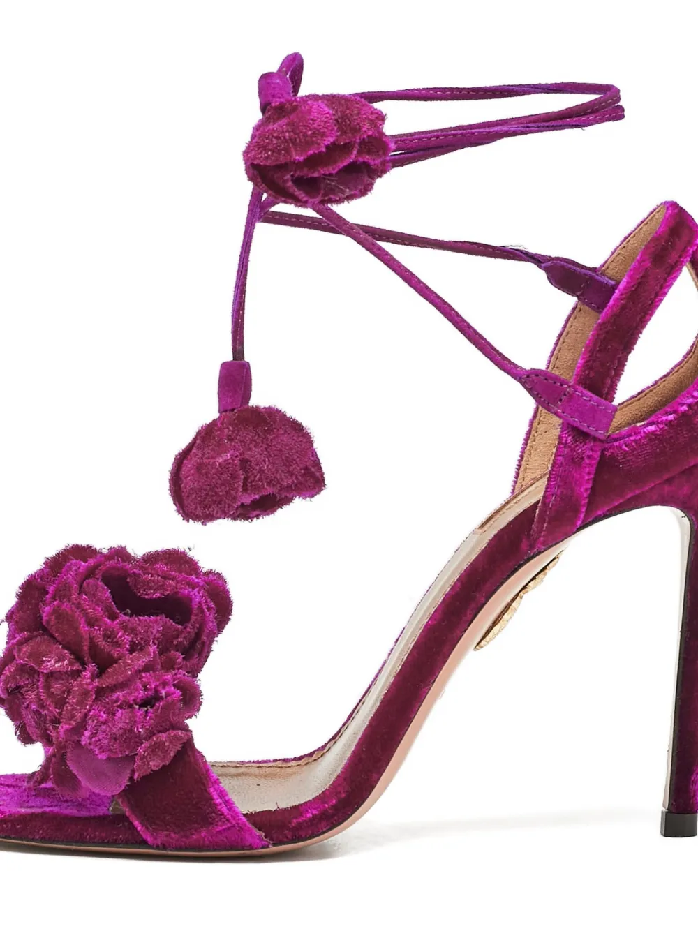 Aquazzura Pre-owned 100 mm fluwelen sandalen - Roze