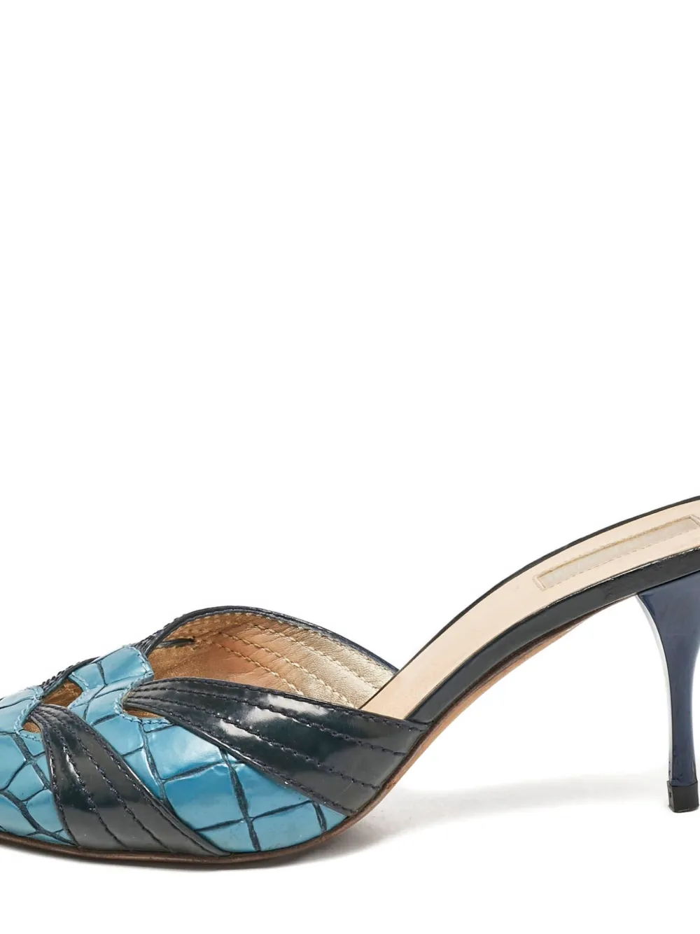 Roberto Cavalli Vintage Sandalen met krokodillenleer reliëf - Blauw