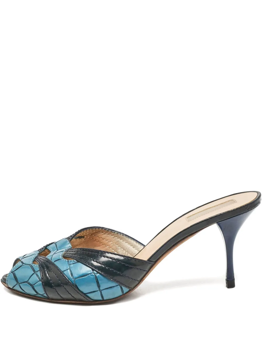 Roberto Cavalli Vintage Sandalen mit Kroko-Effekt - Blau