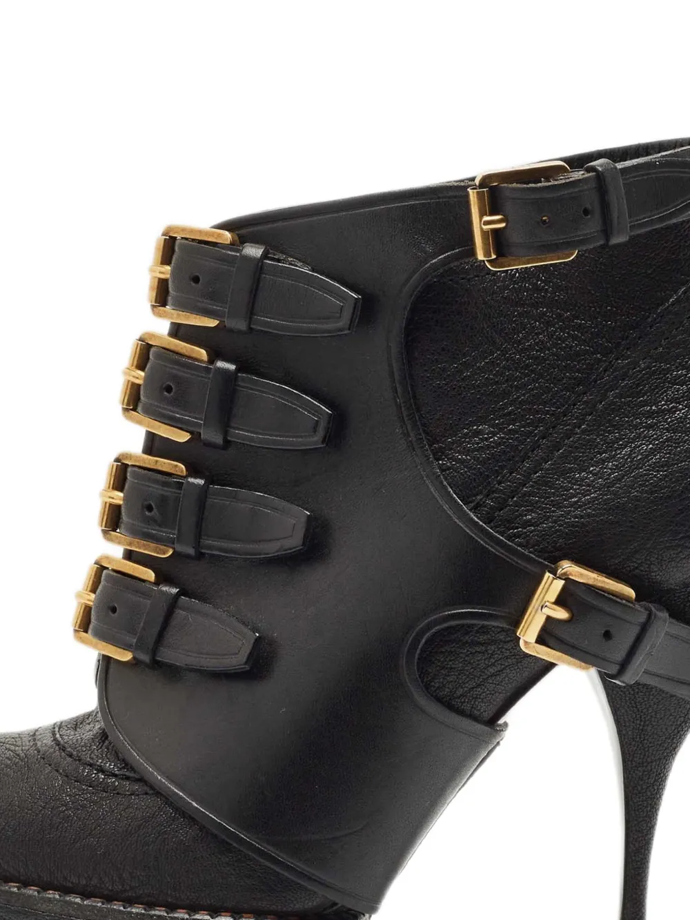 Christian Dior Pre-Owned 120 mm laarzen met plateauzool en gesp - Zwart