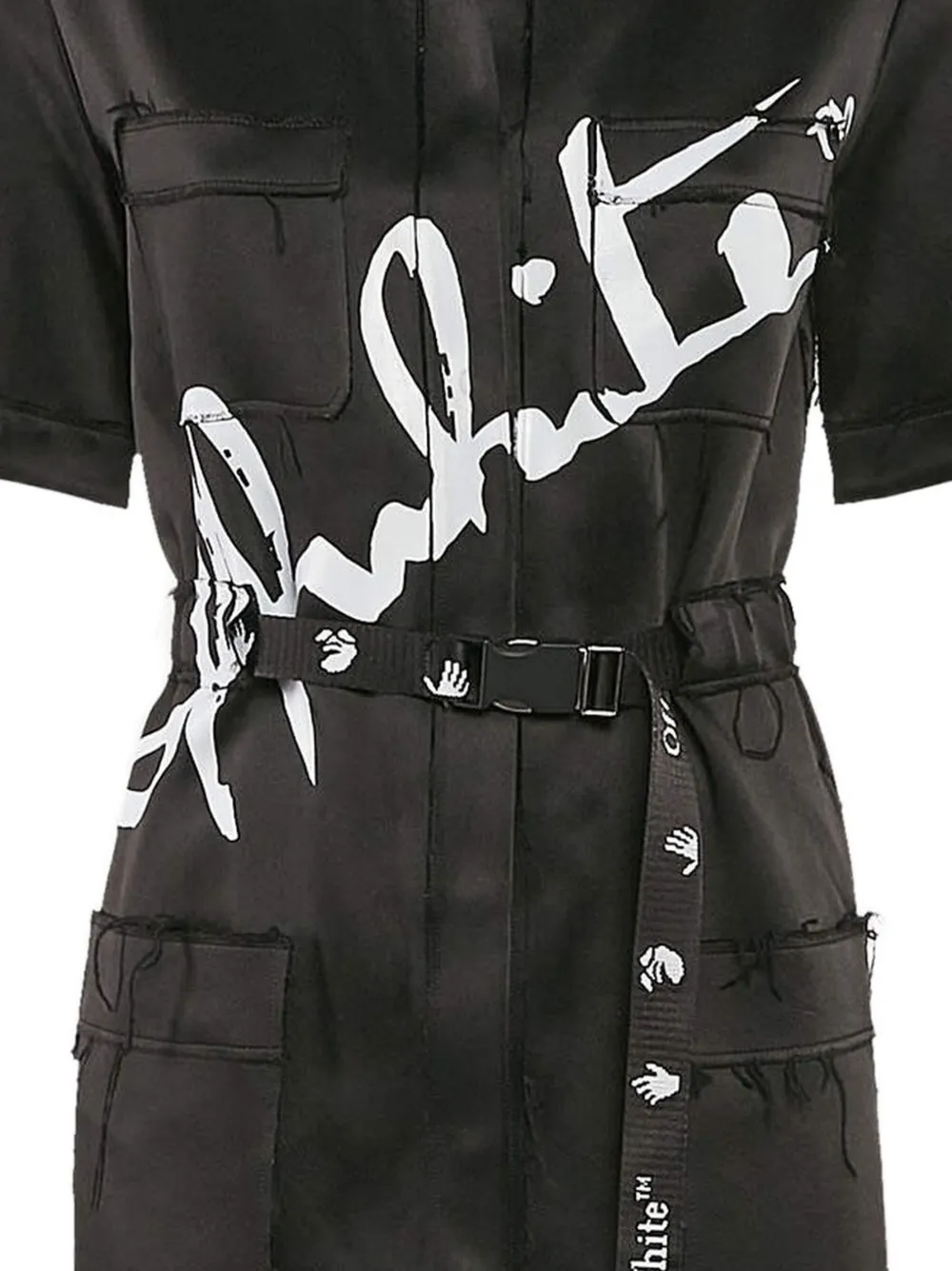 Off-White Pre-Owned Jurk met satijnen ceintuur - Zwart
