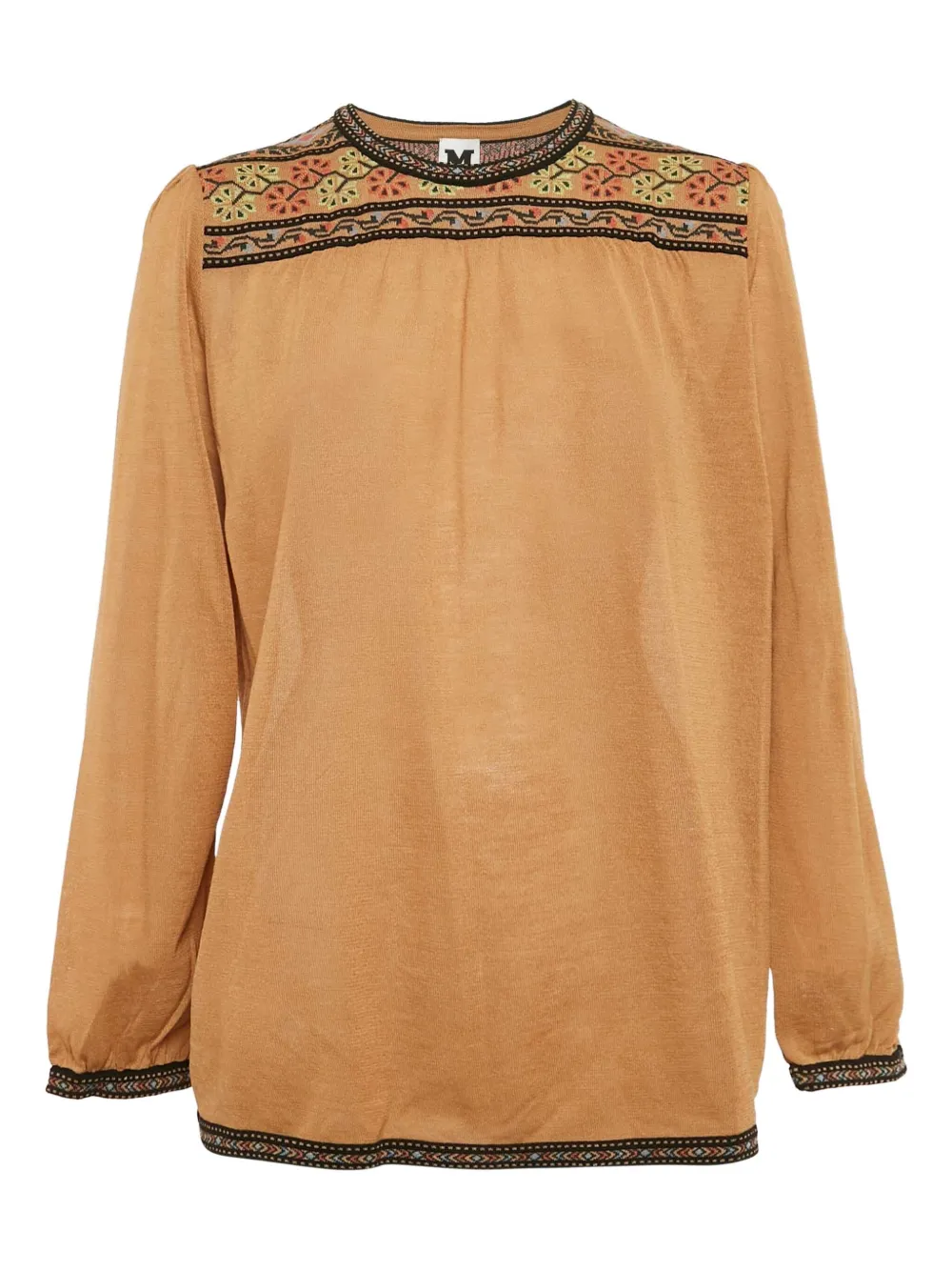 Missoni Pre-Owned 2023 embroidered T-shirt | Brown | Image 1