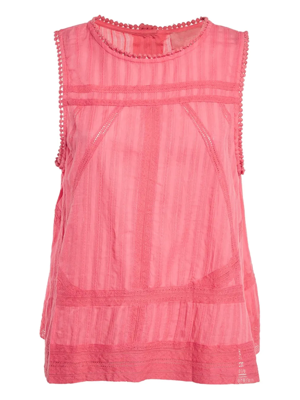 Pre-owned Zadig & Voltaire Embellished-trim Sleeveless Top In Pink