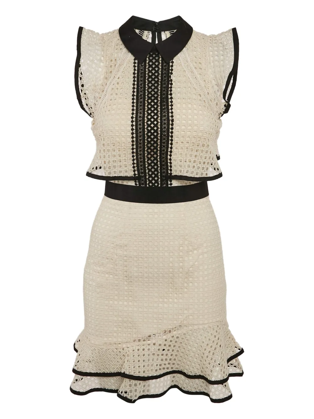 Self-Portrait lace ruffled dress | White | Image 1