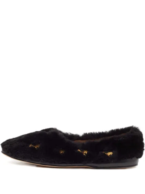 Chloé Pre-Owned 2024 fur star-detail ballet flats