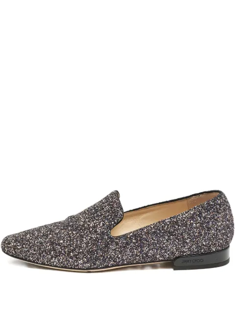Jimmy Choo Pre-Owned glitter leather loafers