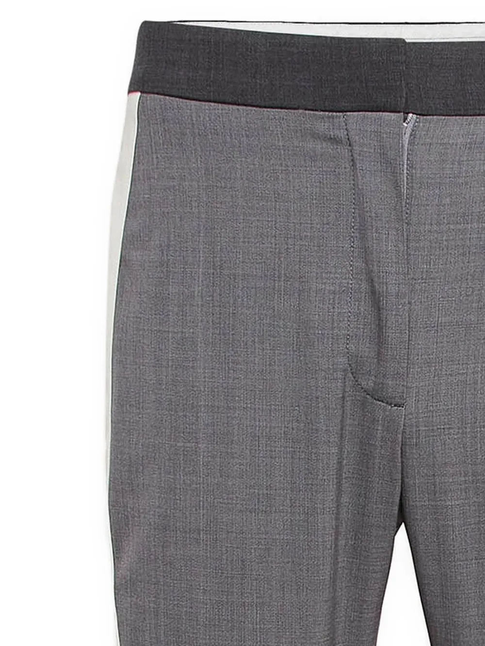 Burberry Pre-Owned Straight broek met zijstreep van wolblend - Grijs