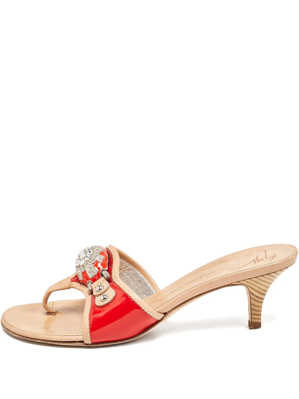 Giuseppe Zanotti Vintage Sandali slides con cristalli 50mm - Rosso