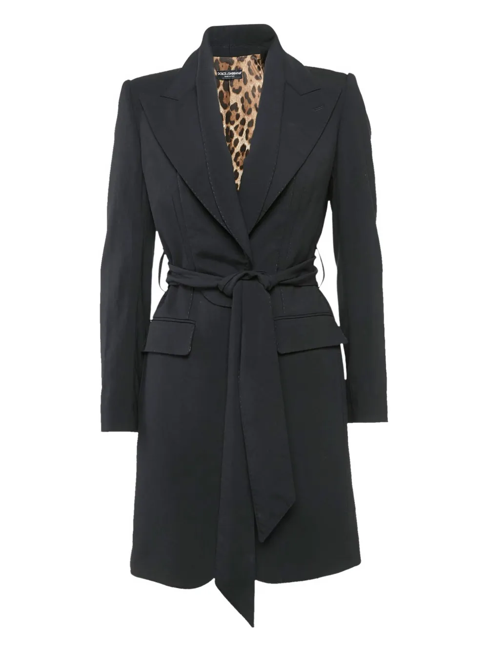 Pre-owned Dolce & Gabbana Belted Coat In Black