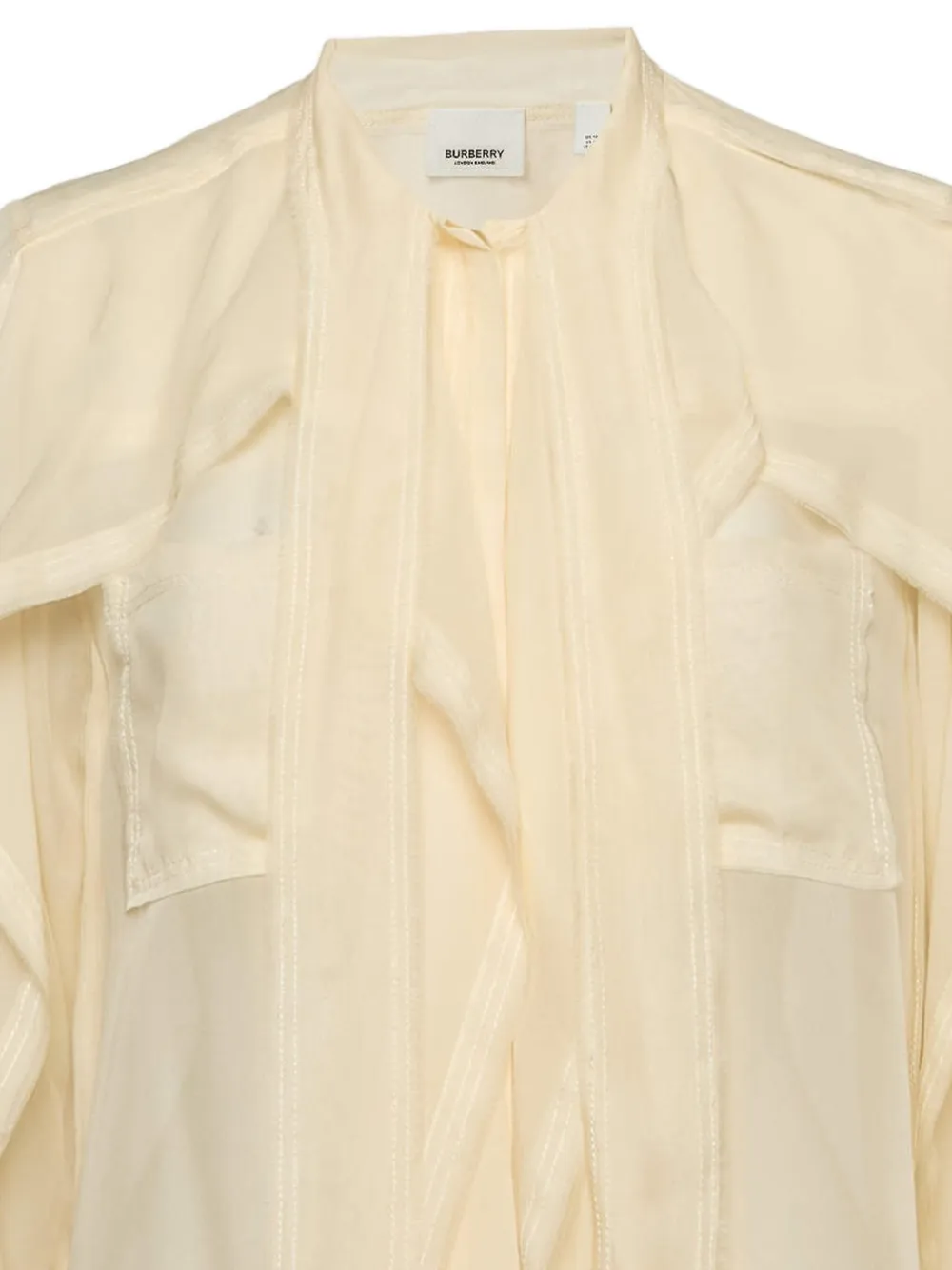 Pre-owned Burberry Raw-edge Silk Shirt In Neutral