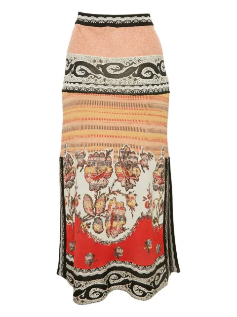 Etro Pre-Owned floral stripe knit skirt