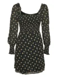 Maje floral smocking dress - Black