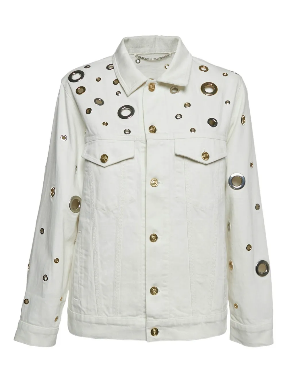 Kenzo Pre-Owned Grommet eyelet denim jacket | White | Image 1