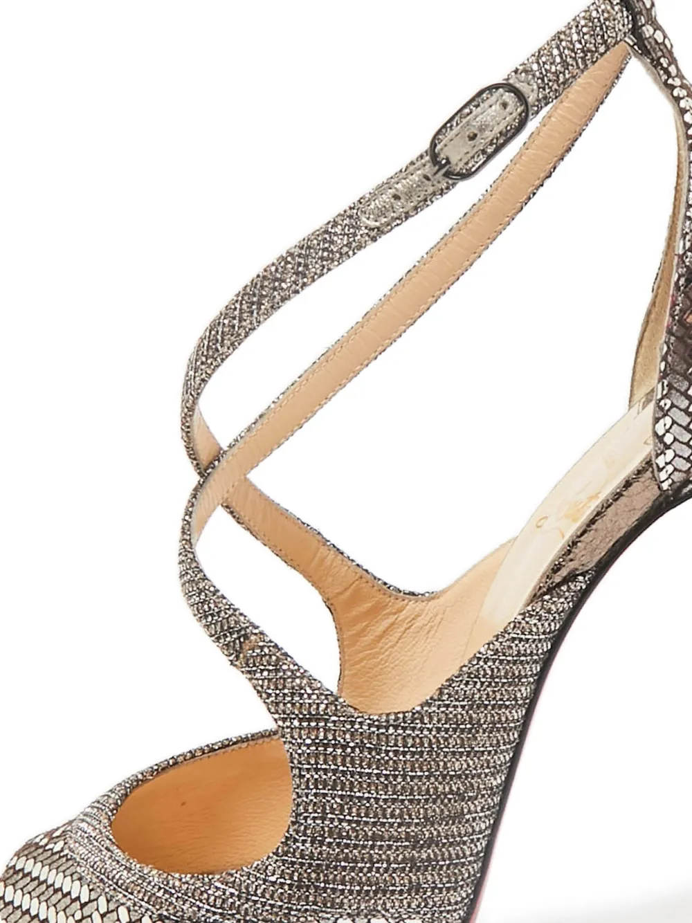 Christian Louboutin Pre-Owned Sandalen met glitter - Metallic