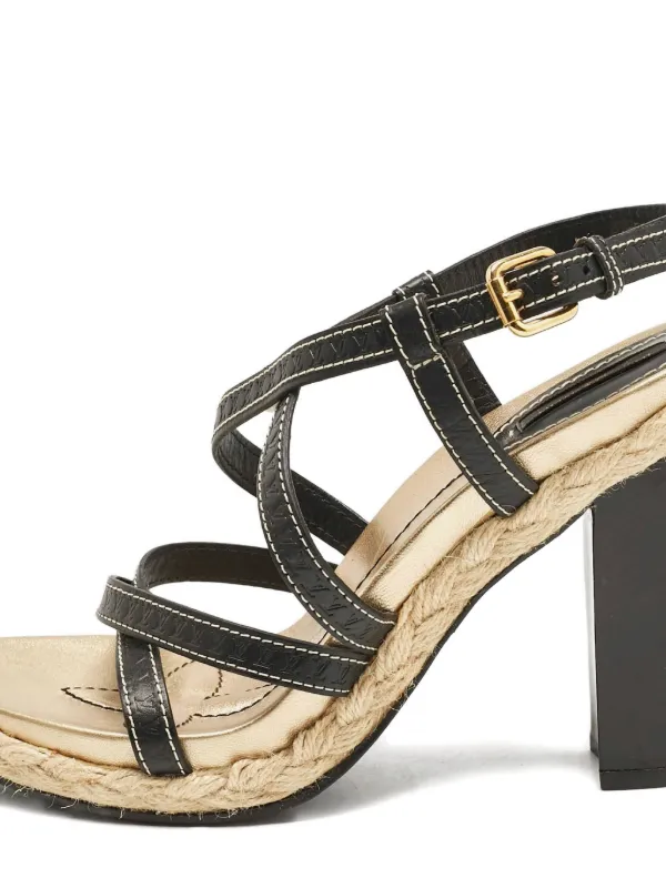 Louis Vuitton サンダルsz35.5 used Louis Vuitton Pre-Owned Leather Sandals | Black | FARFETCH ZA