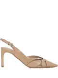 Del Carlo 75mm slingback leather pumps - Neutrals